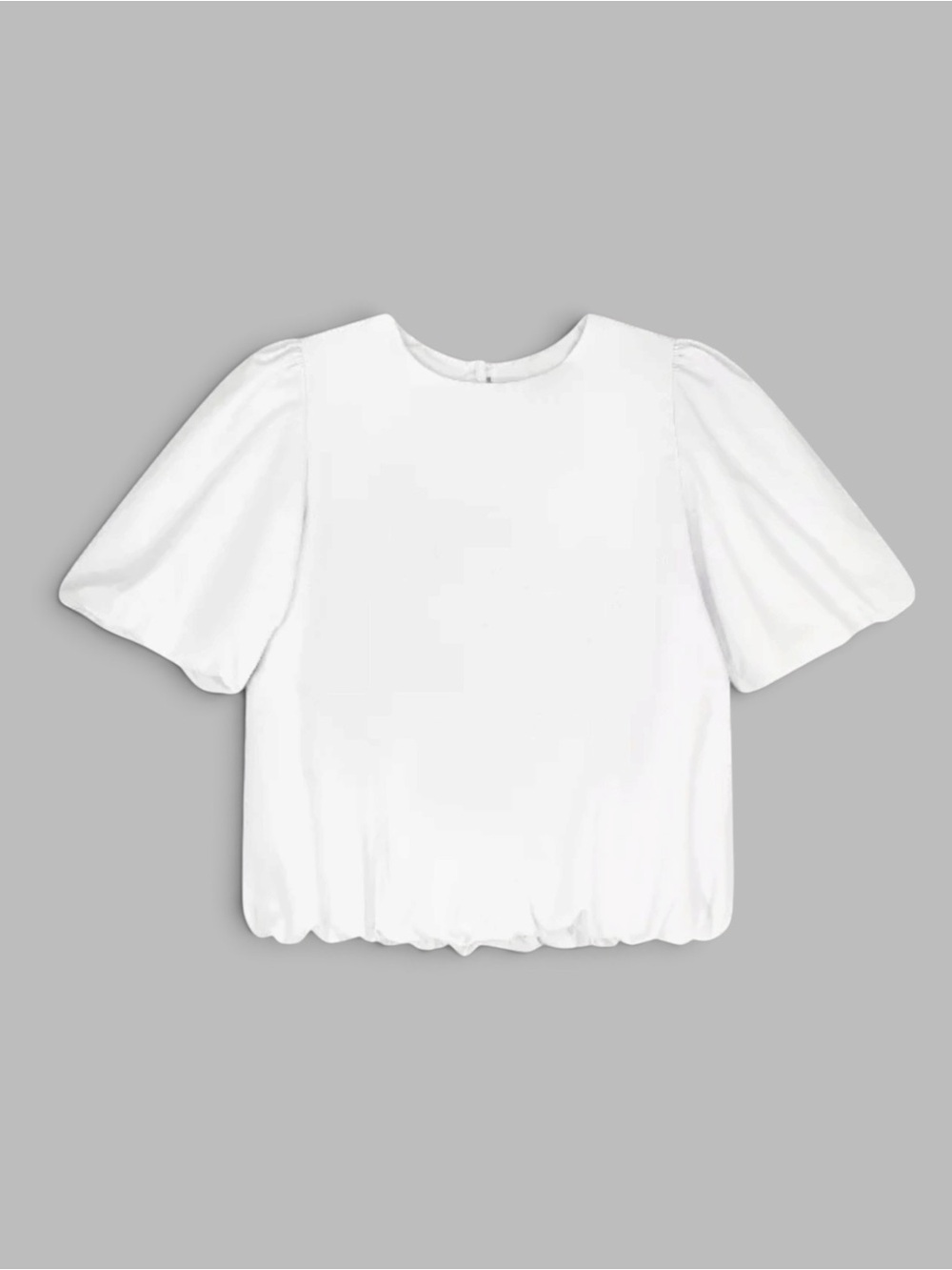 NWT Girls White Puff Sleeve Bubble Hem Top Size 8 Set Proper